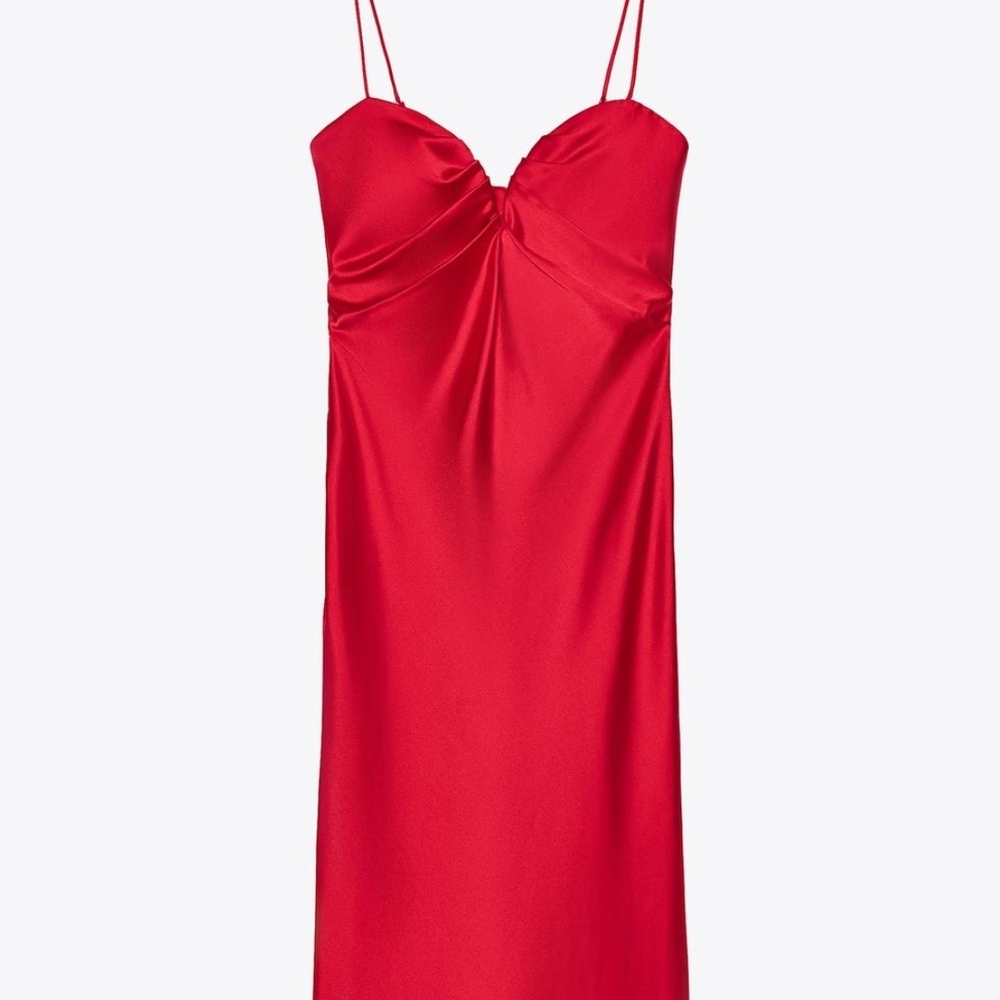Zara Vibrant Red Satin Chemise